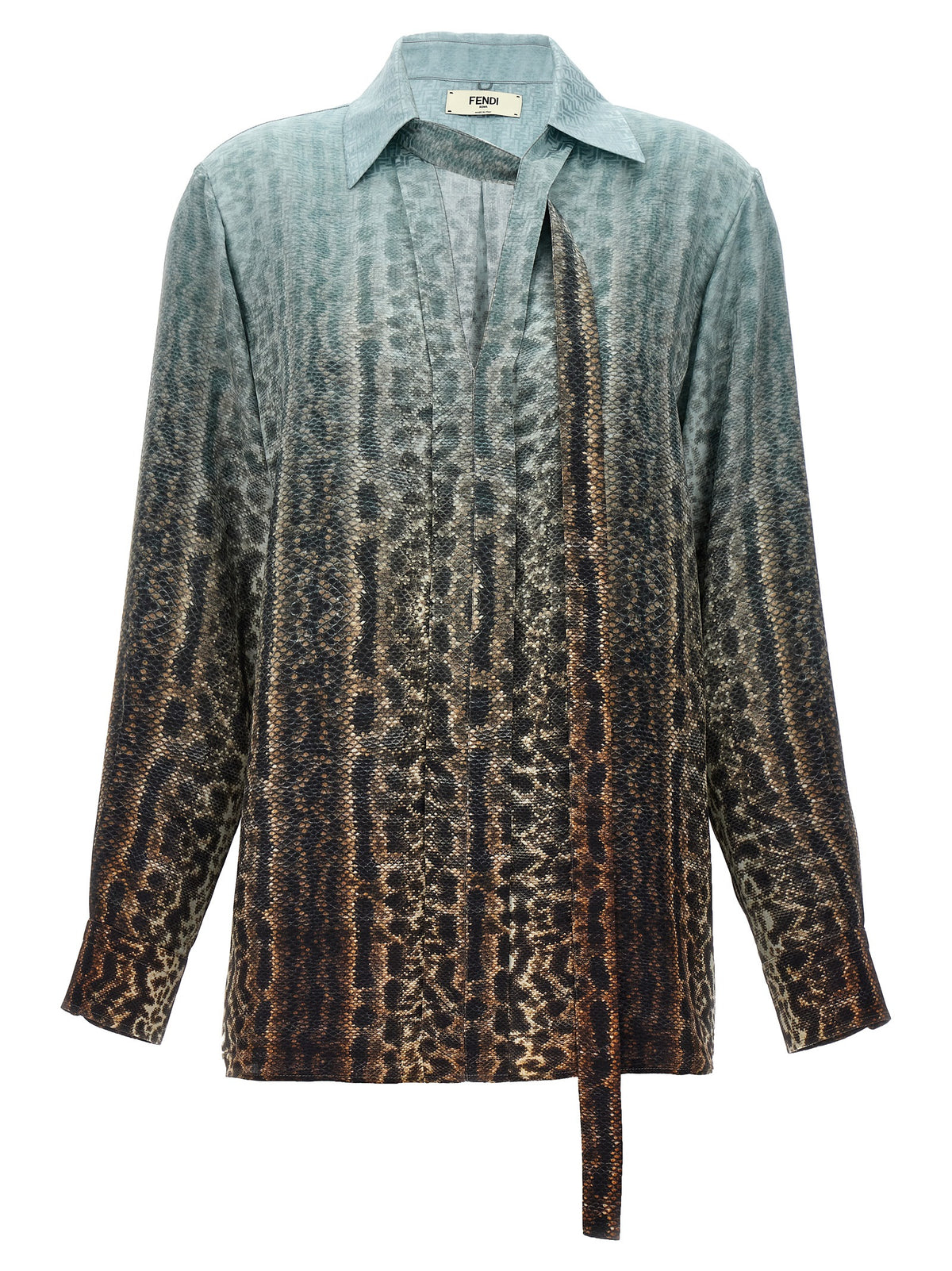 Indulge in the allure of the Fendi Multicolor Silk Blouse, where exquisite Italian craftsmanship meets bold design, perfect for those who define their own elegance.