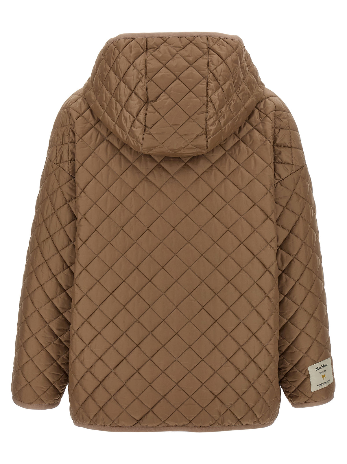 Elevate your style with the Max Mara Beige Polyester Shell Jacket, a masterpiece of reversible design and waterproof elegance, perfect for the discerning individual.