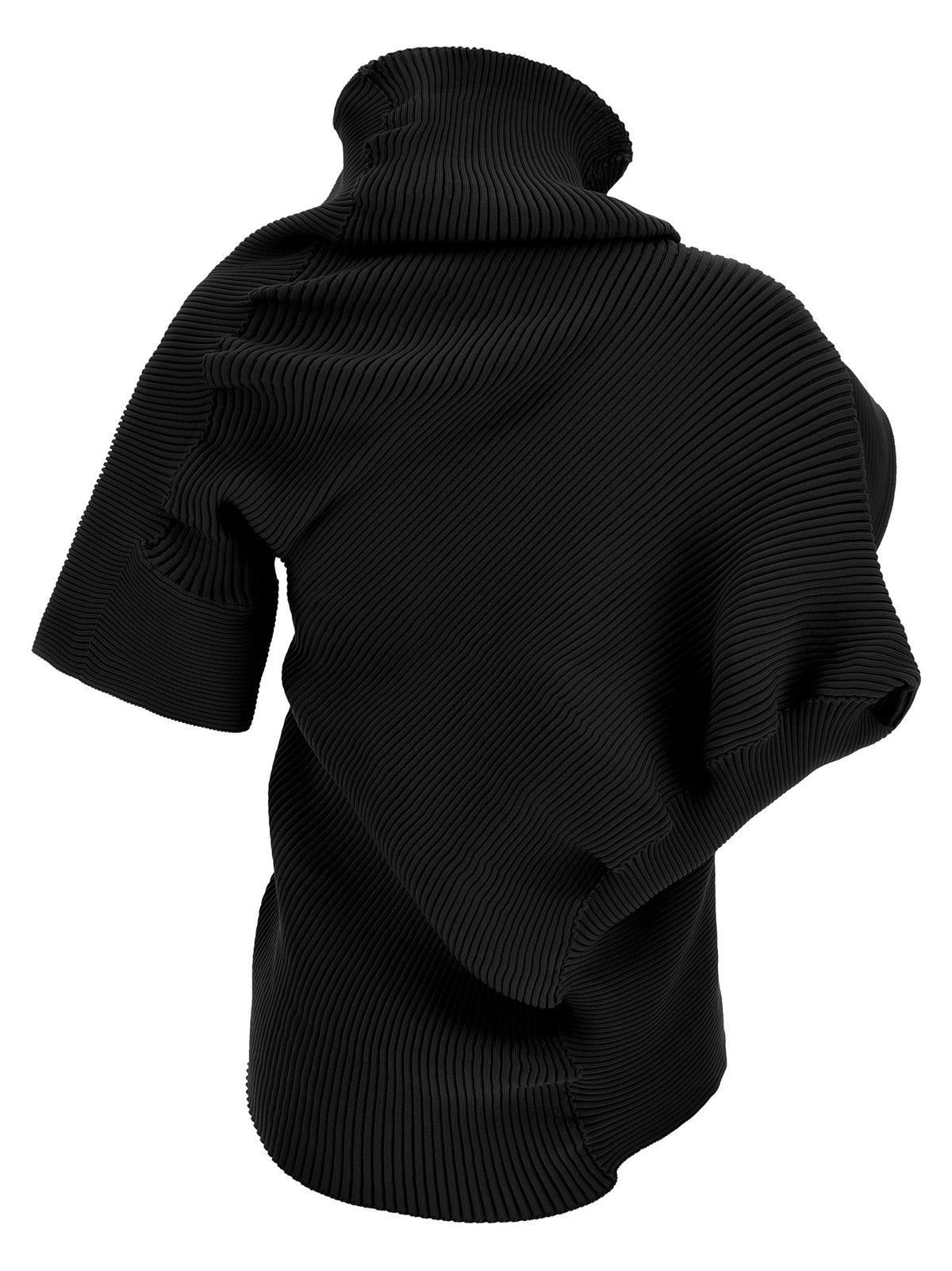 Elevate your style with the Issey Miyake Black Polyester Blouse, a masterpiece of avant-garde design and luxurious comfort that redefines modern elegance.