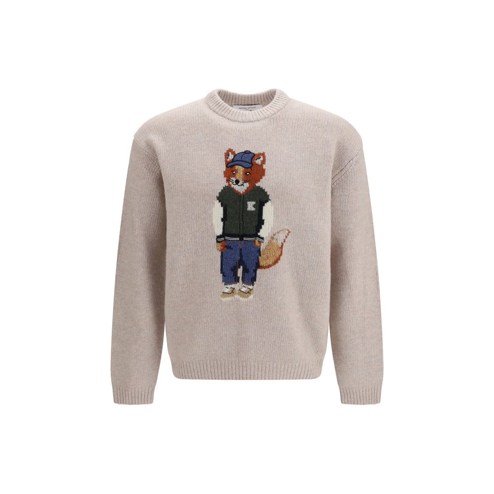 Indulge in the Maison Kitsuné Beige Wool Oves Aries Sweatshirt, a masterpiece of craftsmanship with a luxurious wool blend, embodying sophistication and timeless elegance.