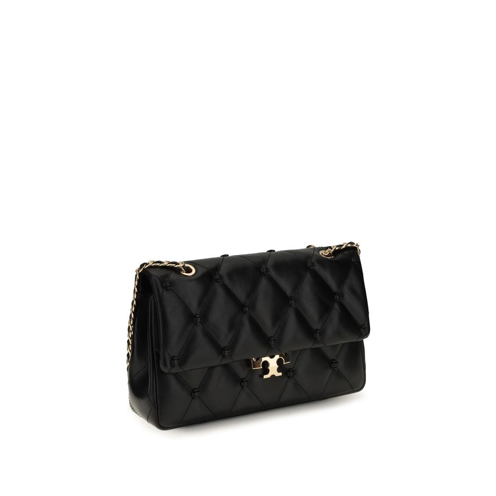 Tory Burch Black Lamb Ovis Aries Shoulder Bag - Timeless Elegance