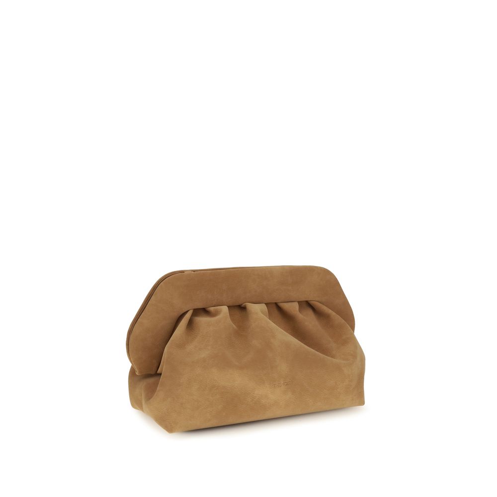 THEMOIRè Beige Suede Leather Clutch Bag - Timeless Luxury Elegance