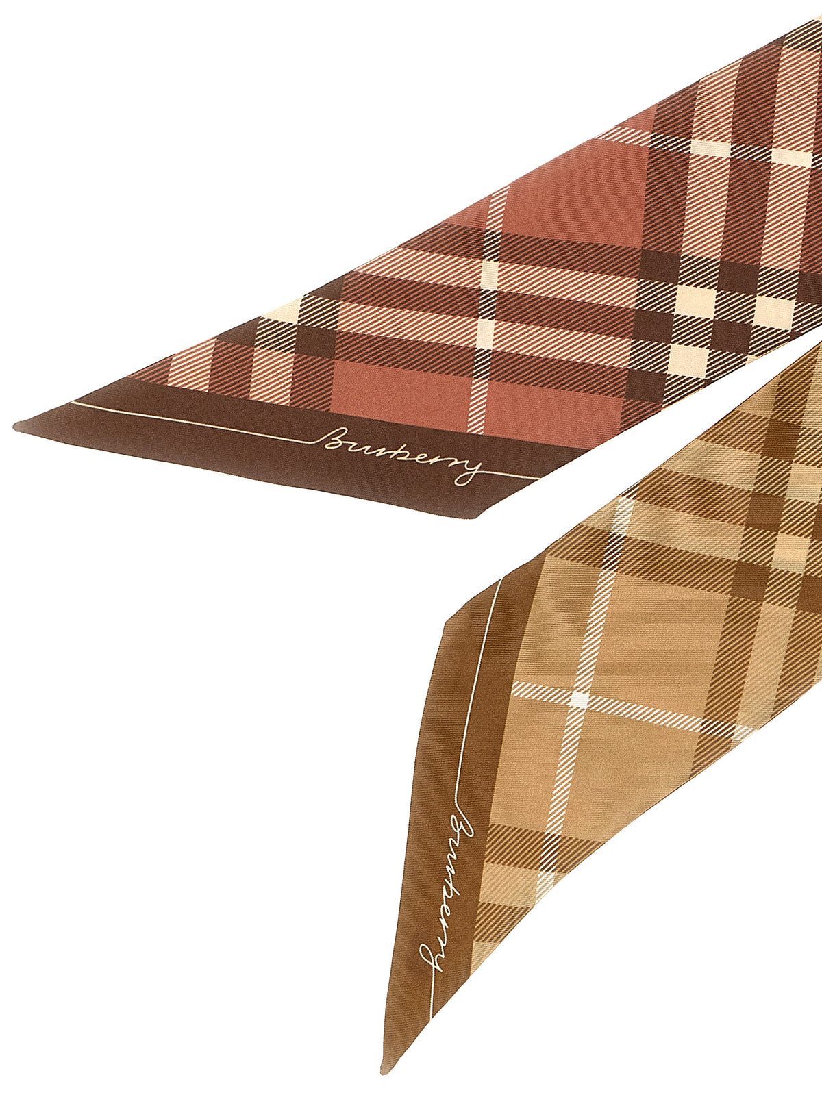 Burberry Multicolor Satin Foulard - Luxurious Silk Scarf