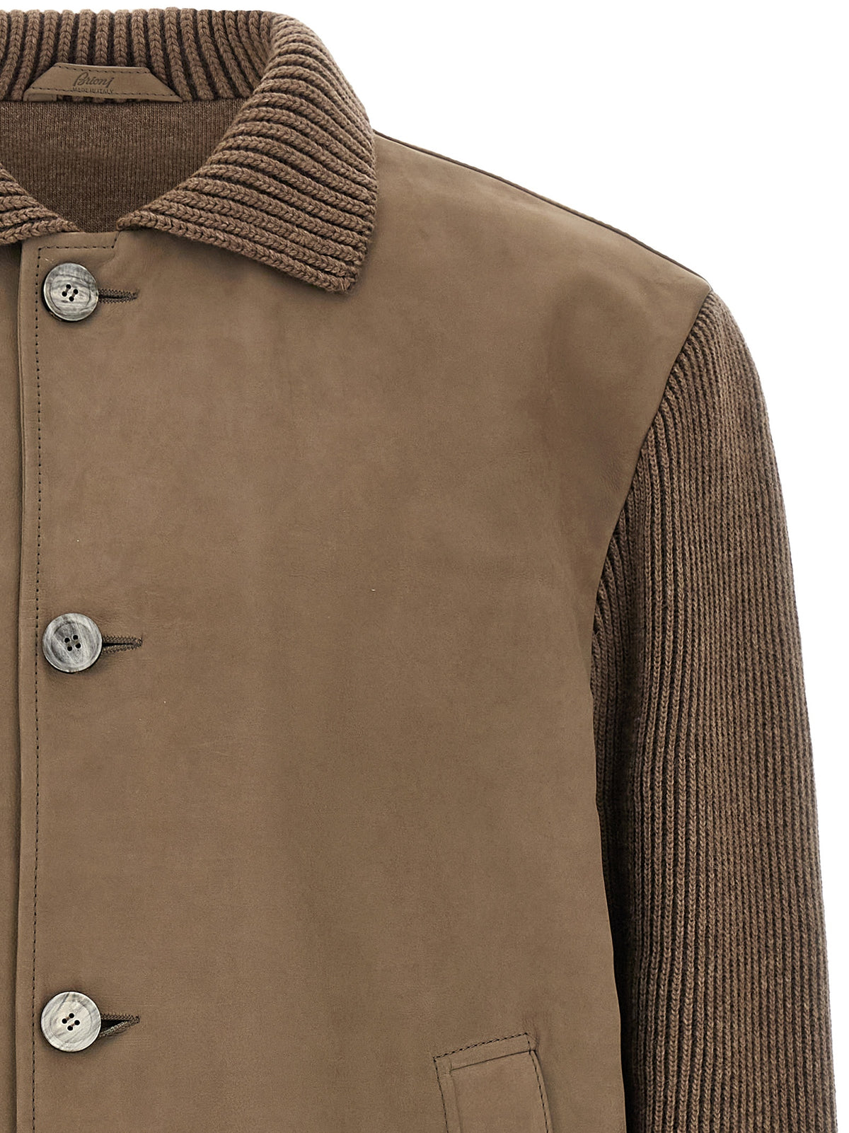 Brioni Brown Calfskin Leather Jacket - Timeless Luxury Statement