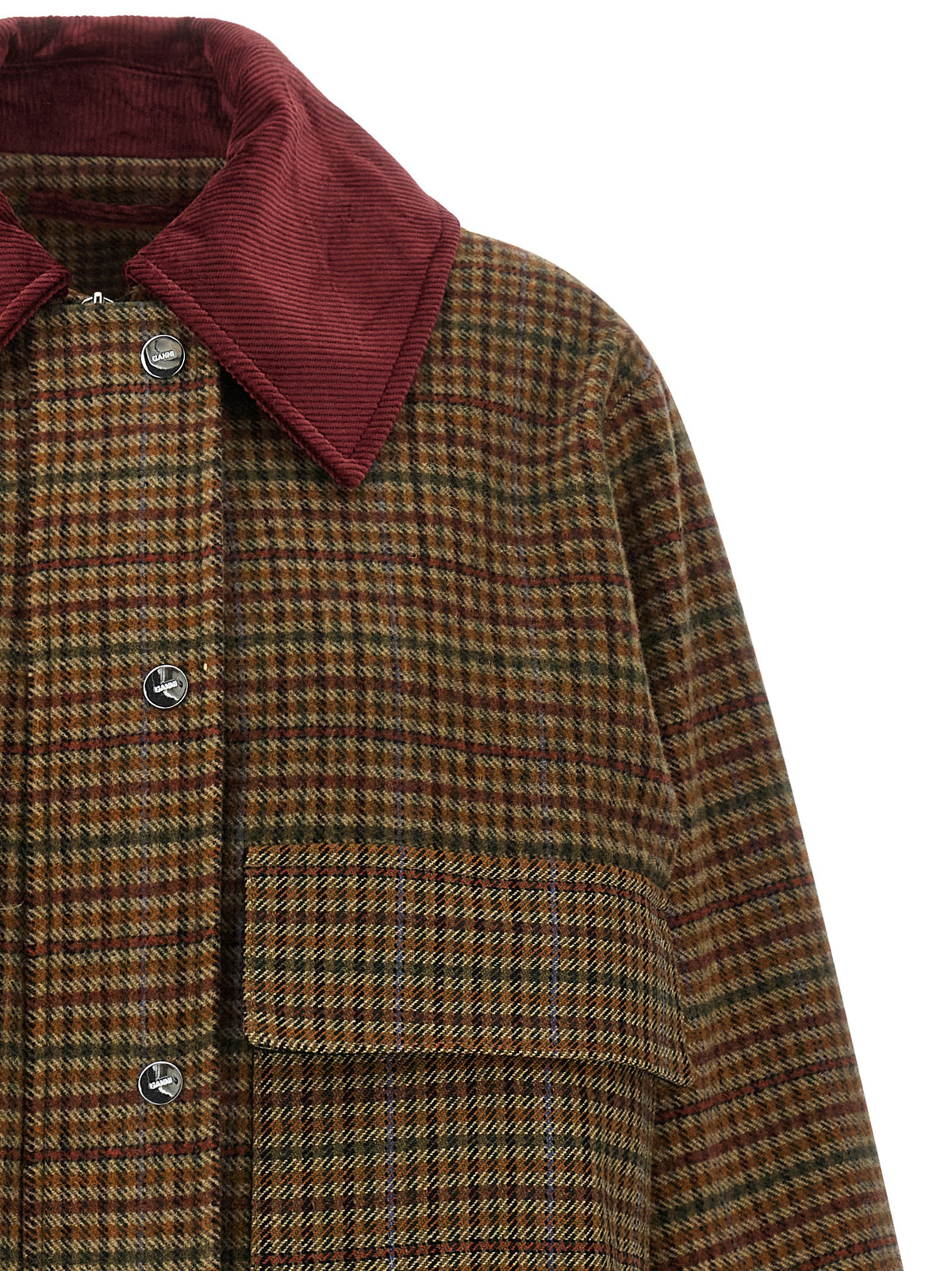 Ganni Brown Wool Full-Length Jacket - Timeless Luxury Fashion