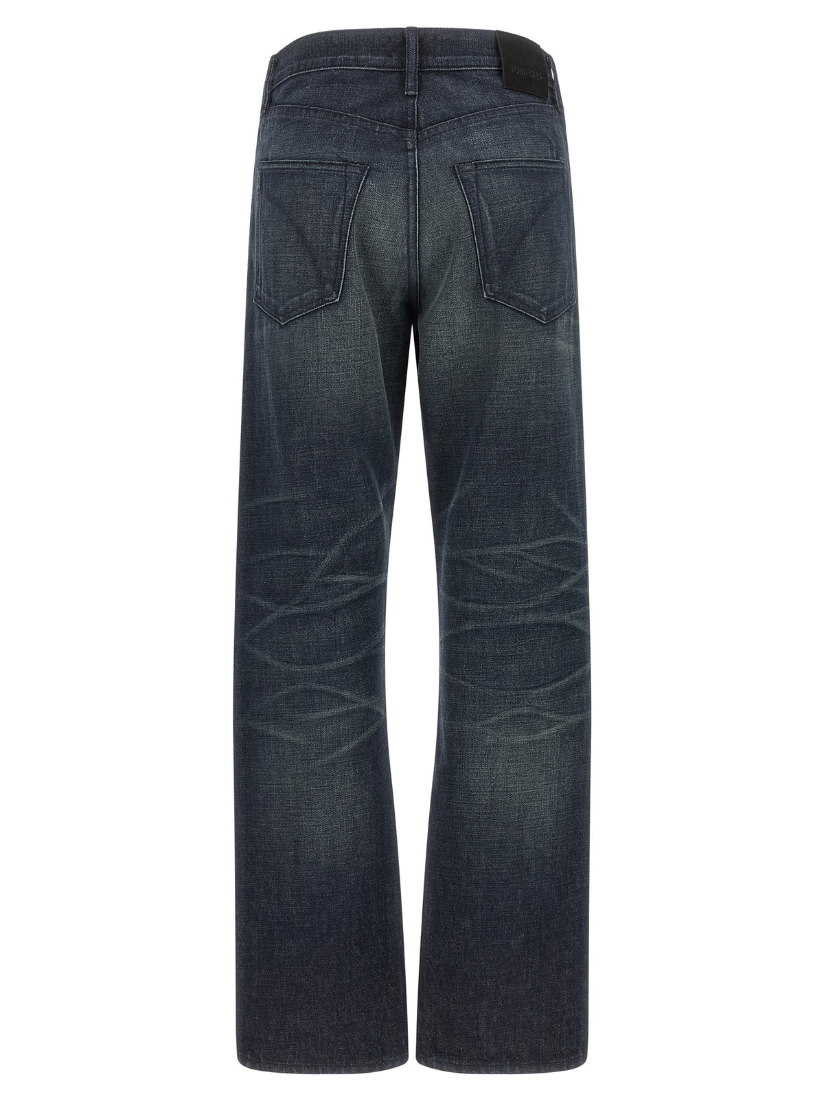 Tom Ford Blue Cotton Wide-Leg Jeans - Luxury Redefined