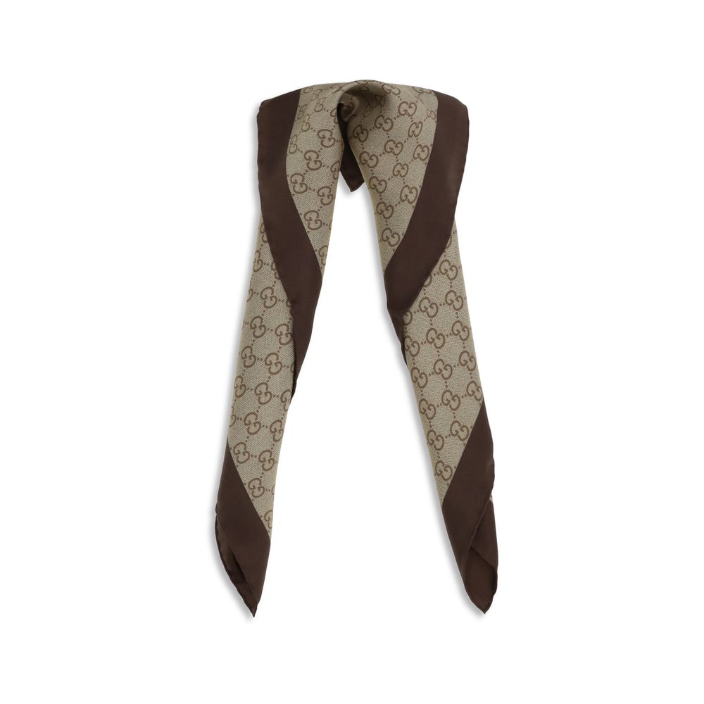 Gucci Beige Silk Foulard Scarf - Timeless Elegance Redefined