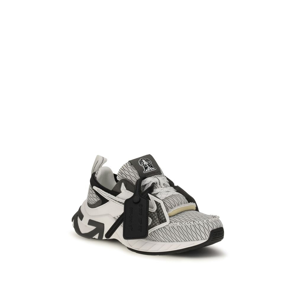 Off-White Gray Fabric Athletic Sneakers - Luxury Footwear Elegance