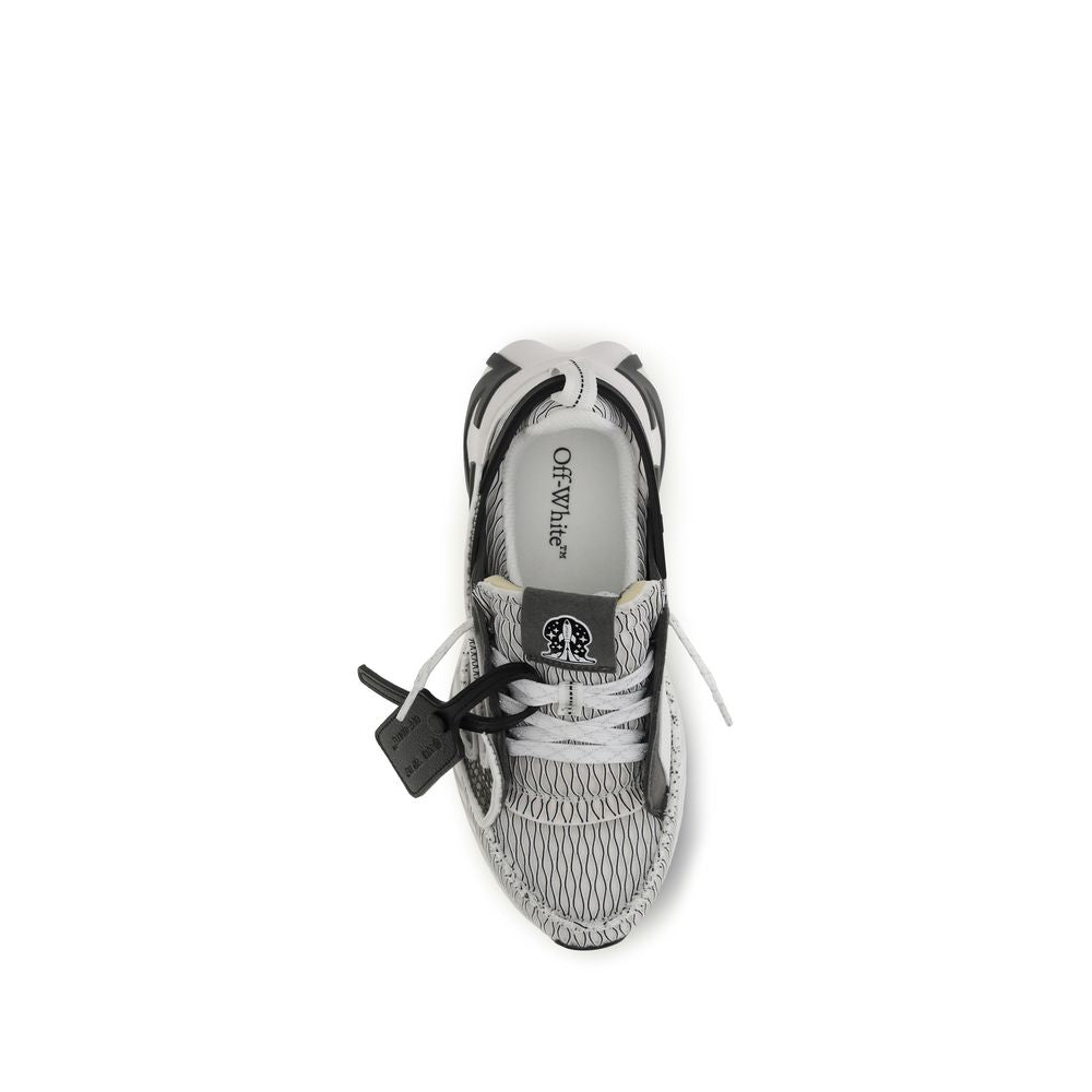 Off-White Gray Fabric Athletic Sneakers - Luxury Athletic Elegance