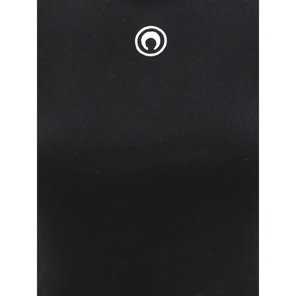 Marine Serre Black Cotton T-Shirt - Timeless Elegance Awaits