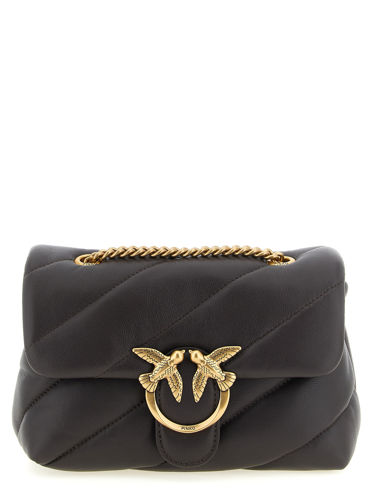 PINKO Black Lamb Leather Crossbody Bag - Timeless Luxury Elegance