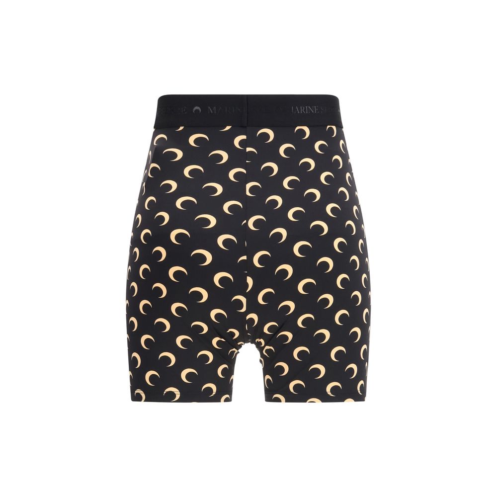 Marine Serre Black Bermuda Shorts - Sporty Luxe Elegance