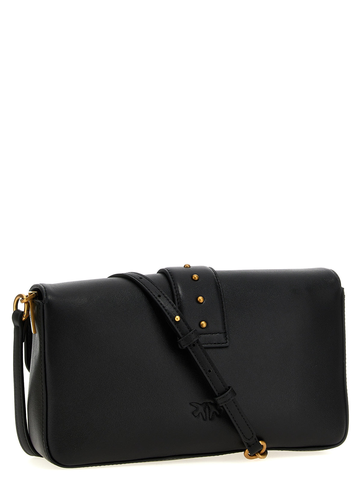 PINKO Love Slouchy Classic Black Calfskin Shoulder Bag