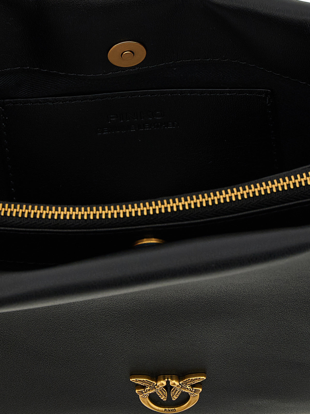 PINKO Triplet Black Calfskin Crossbody Bag - Edgy Luxury Statement