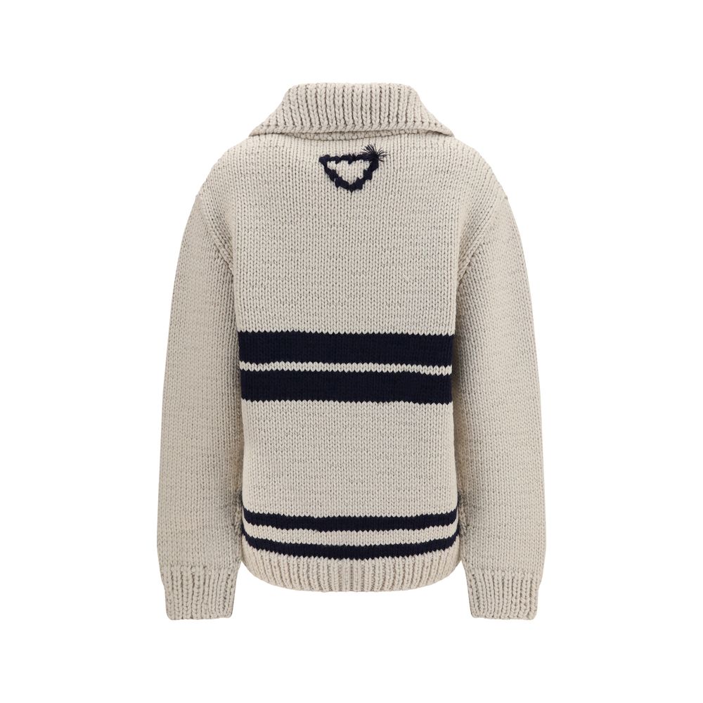 Prada Beige Wool Oves Aries Cardigan – Timeless Luxury Elegance