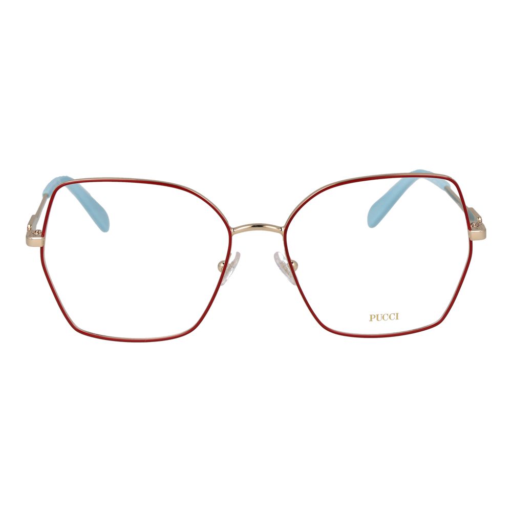 Emilio Pucci Red Metal Glasses - Luxury Frames for Elegance