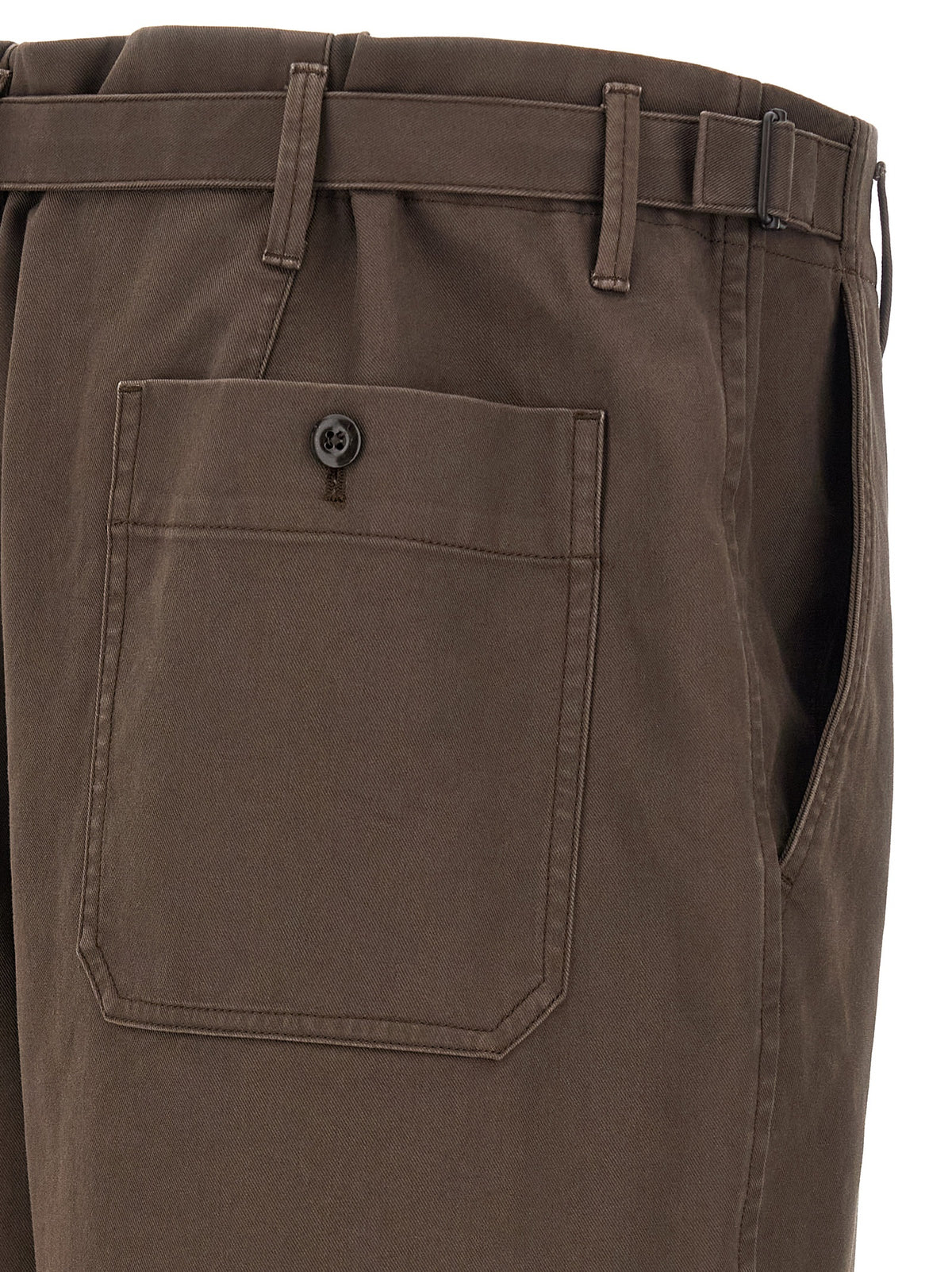 Lemaire Brown Cotton Pants - Timeless Luxury Tailoring