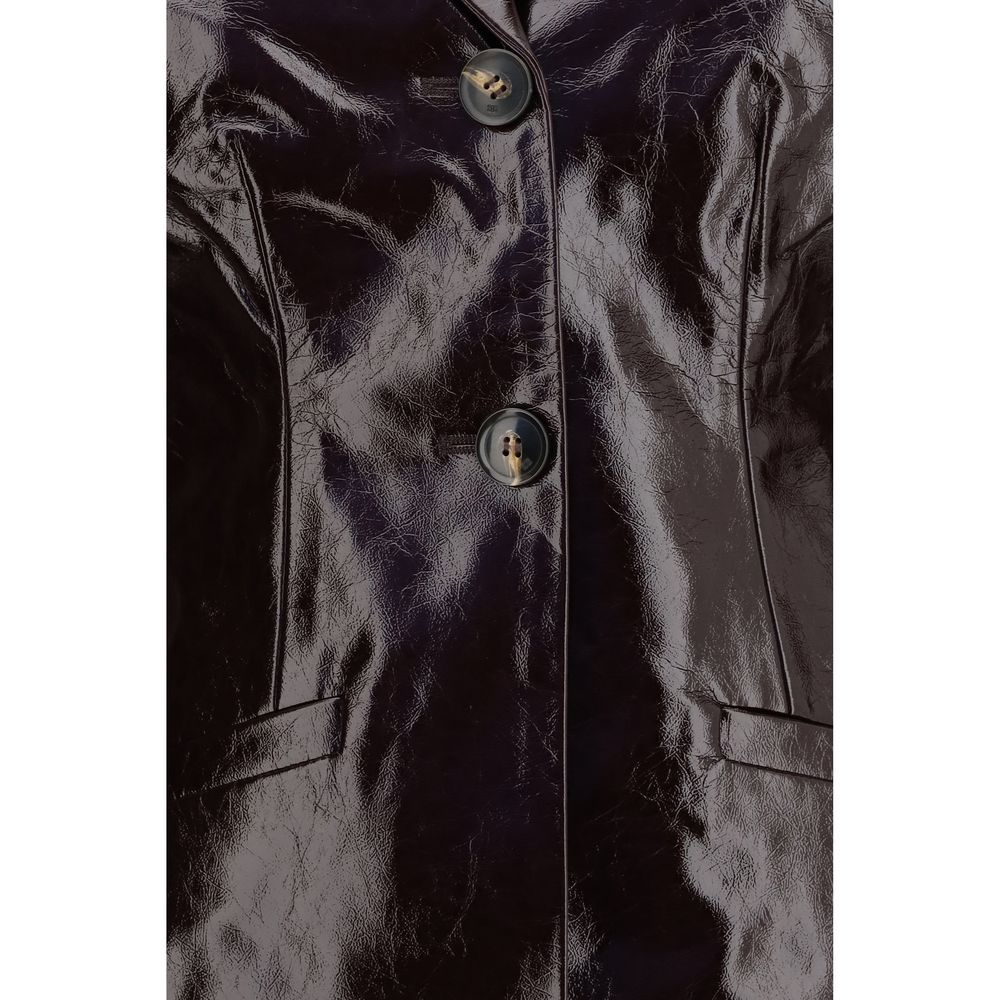 Ganni Bordeaux Polyethylene Full-Length Jacket