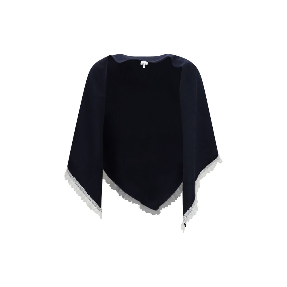 Ganni Black Wool Oves Aries Scarf - Timeless Luxury Accessory