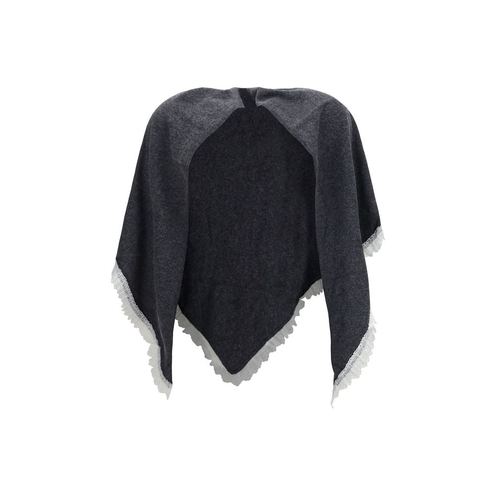 Ganni Gray Wool Oves Aries Scarf - Elevate Your Elegance