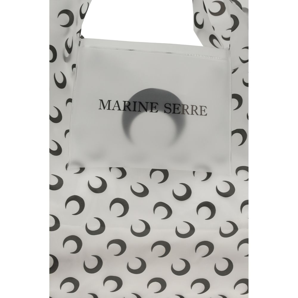 Marine Serre Luna Tote Bag - Exquisite White Polyurethane Luxury