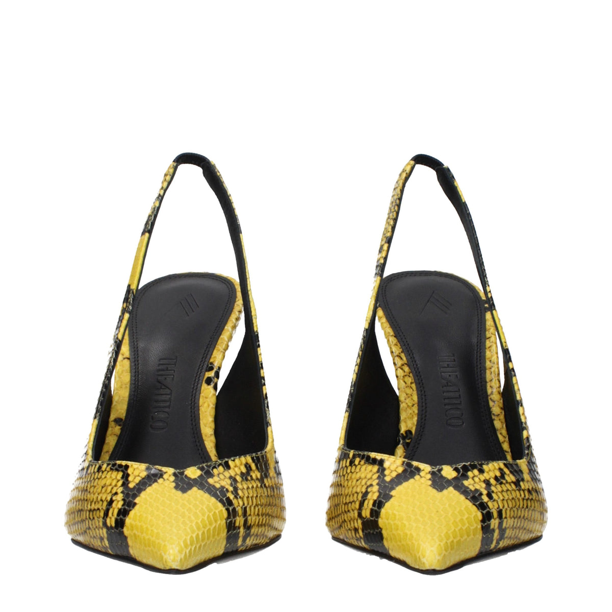 The Attico Yellow Leather Platform Pumps