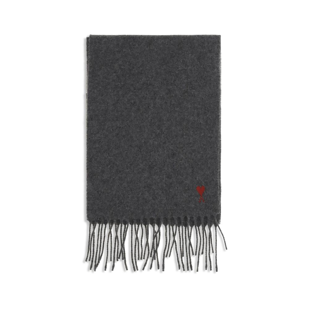 Ami Paris Gray Wool Oves Aries Foulard - Timeless Luxury Accessory