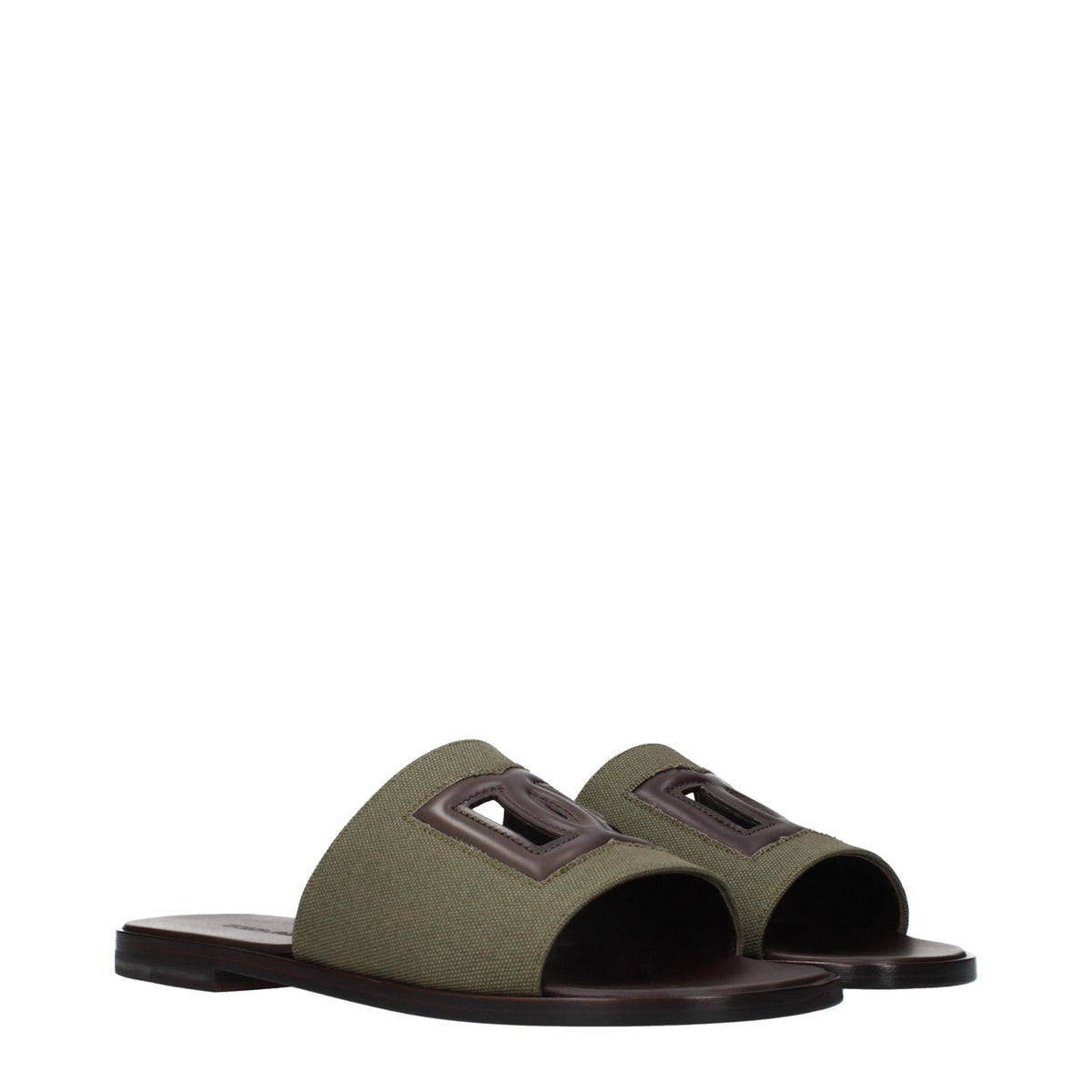 Dolce & Gabbana Green Fabric Slippers - Elevate Your Elegance