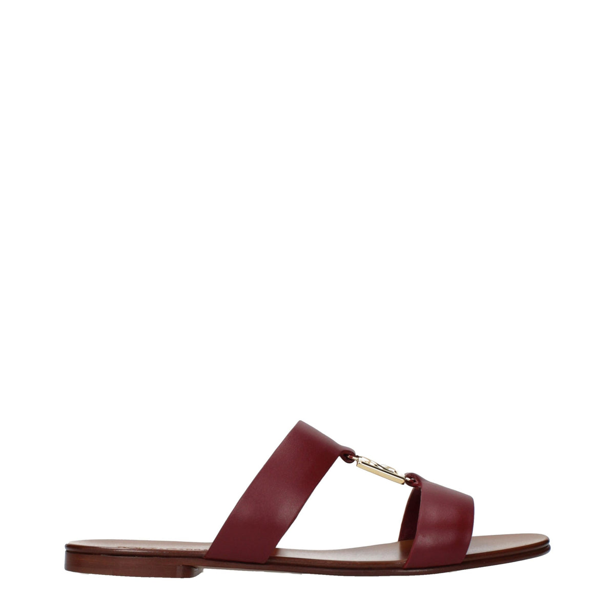 Dolce & Gabbana Red Leather Slippers - Exquisite Luxury Footwear