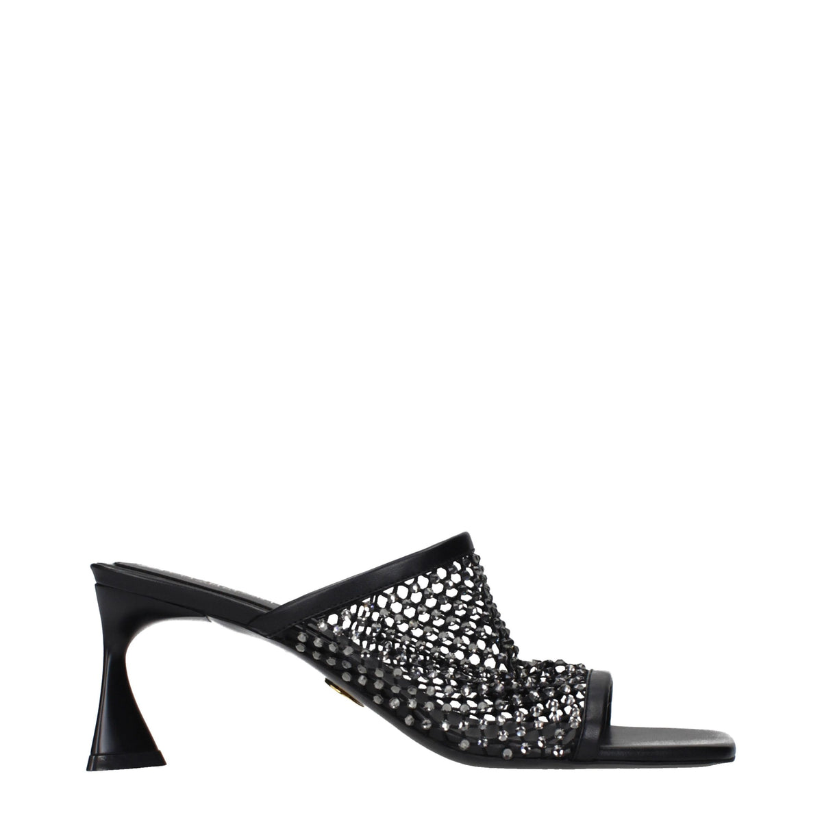 Stella McCartney Black Leather Stiletto Heel Sandals - Luxury Elegance