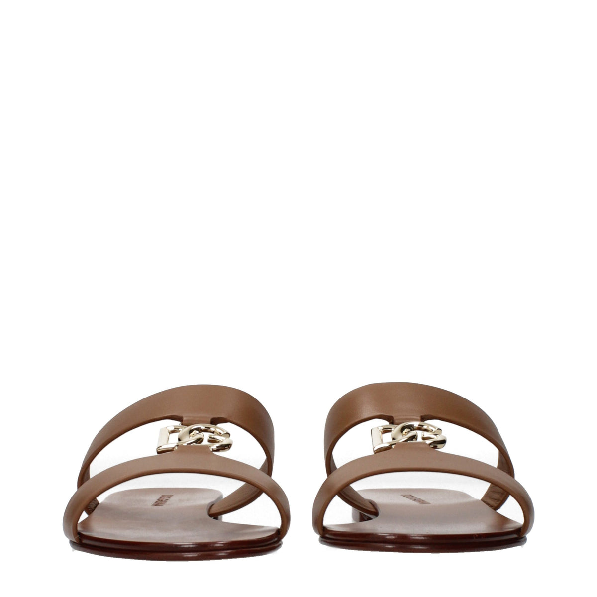Dolce & Gabbana Brown Leather Slippers - Timeless Luxury Footwear