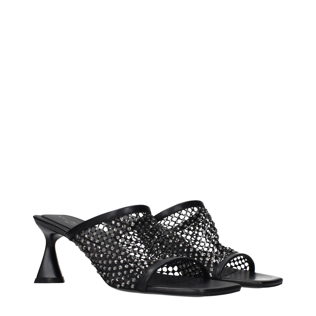 Stella McCartney Black Leather Stiletto Heel Sandals - Luxury Elegance