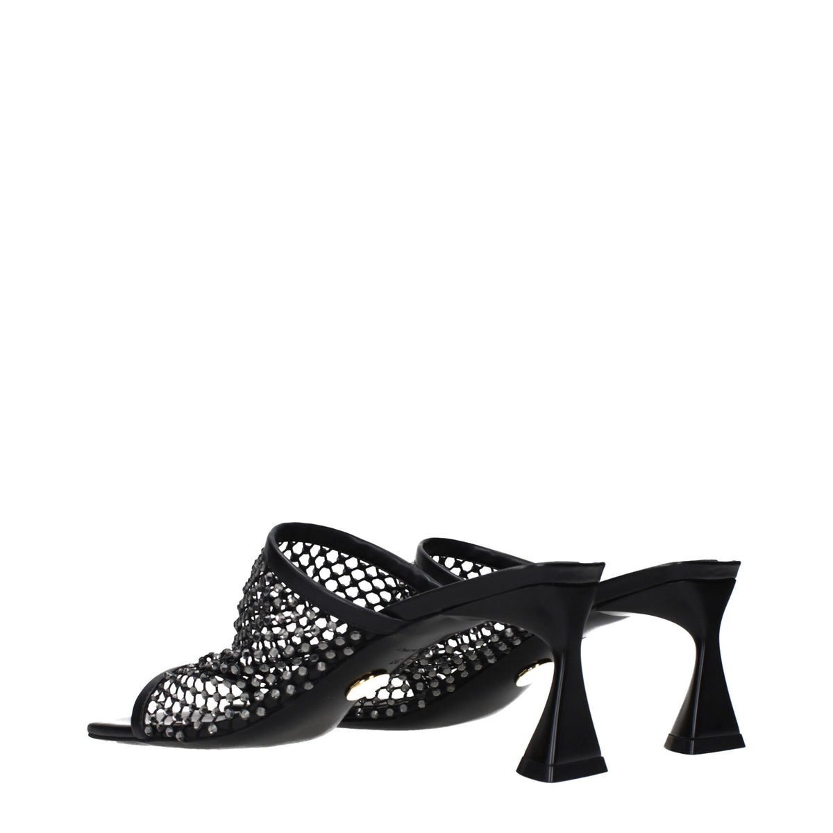 Stella McCartney Black Leather Stiletto Heel Sandals - Luxury Elegance