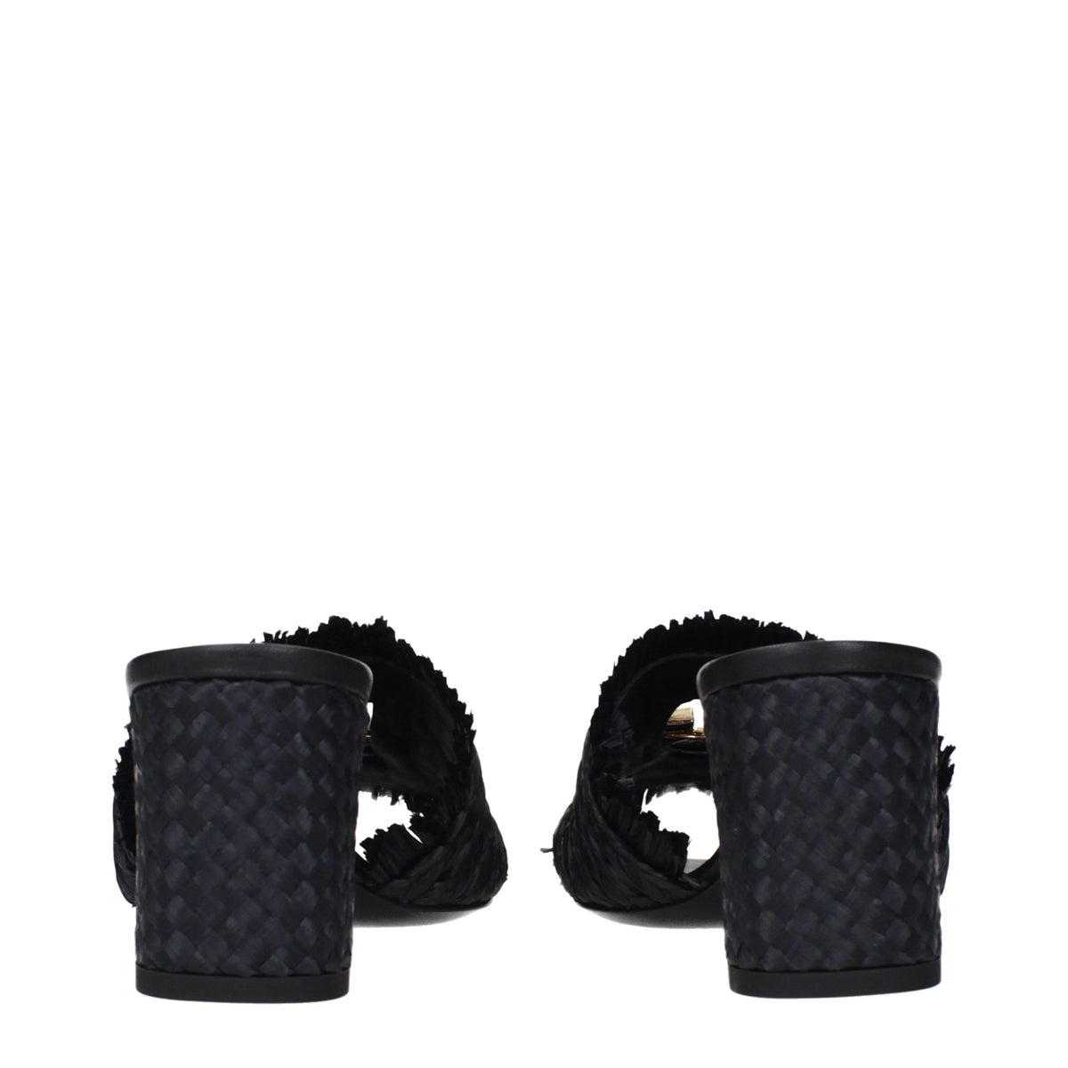 Dolce & Gabbana Black Raffia Platform Sandals for Timeless Elegance