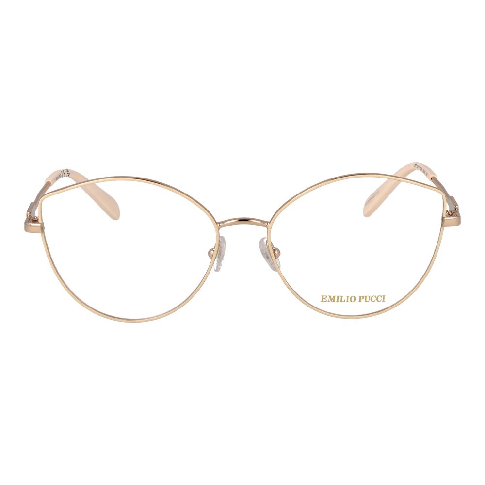 Emilio Pucci Beige Metal Cat Eye Glasses - Timeless Elegance