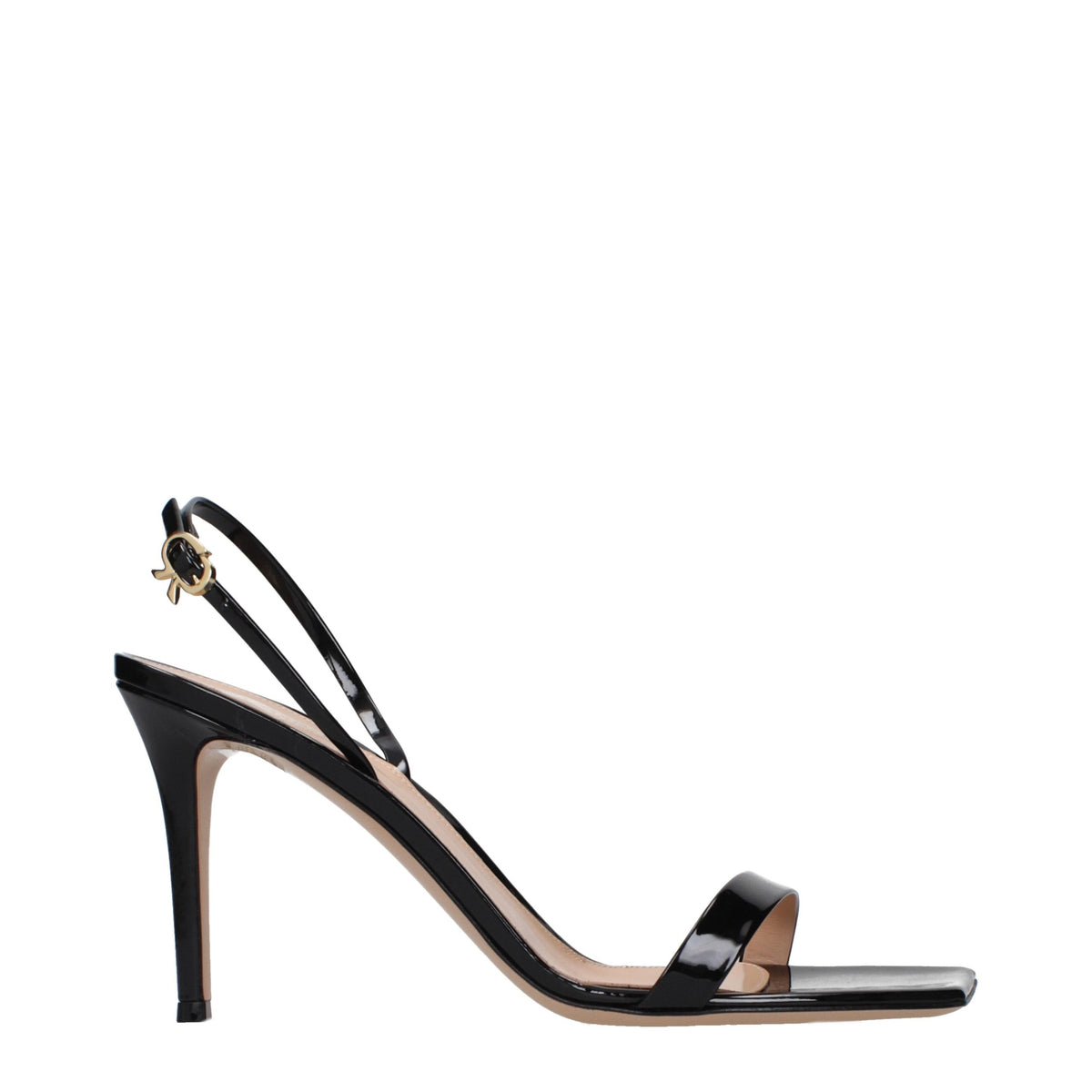 Gianvito Rossi Black Leather Stiletto Heel Sandals - Timeless Elegance
