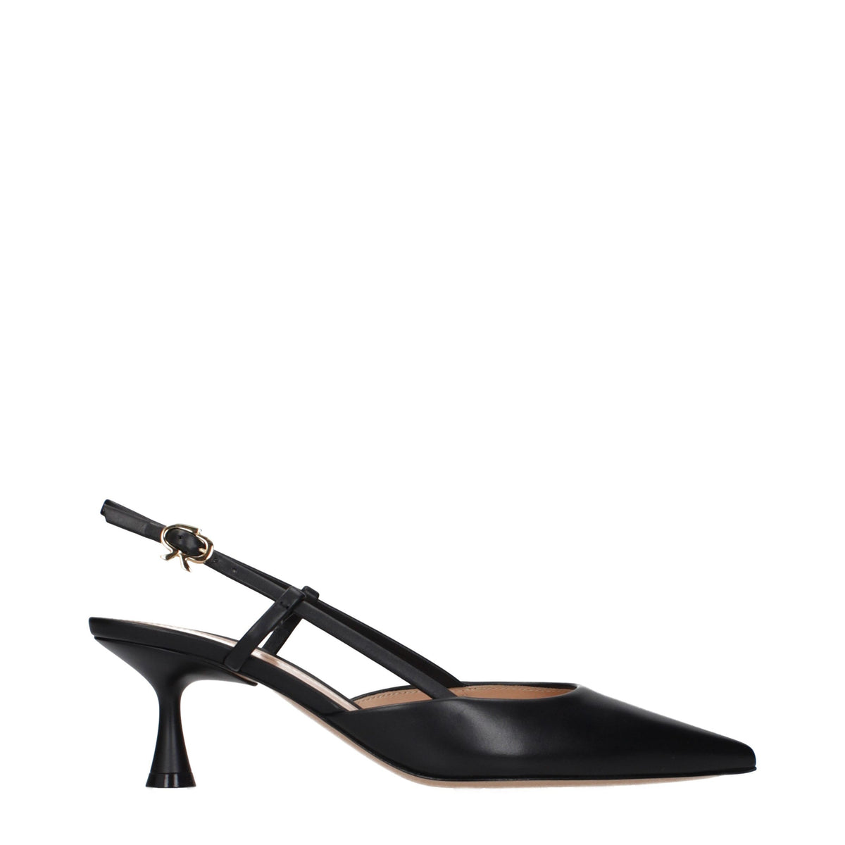 Gianvito Rossi Black Leather Mid Heel Pumps - Timeless Elegance