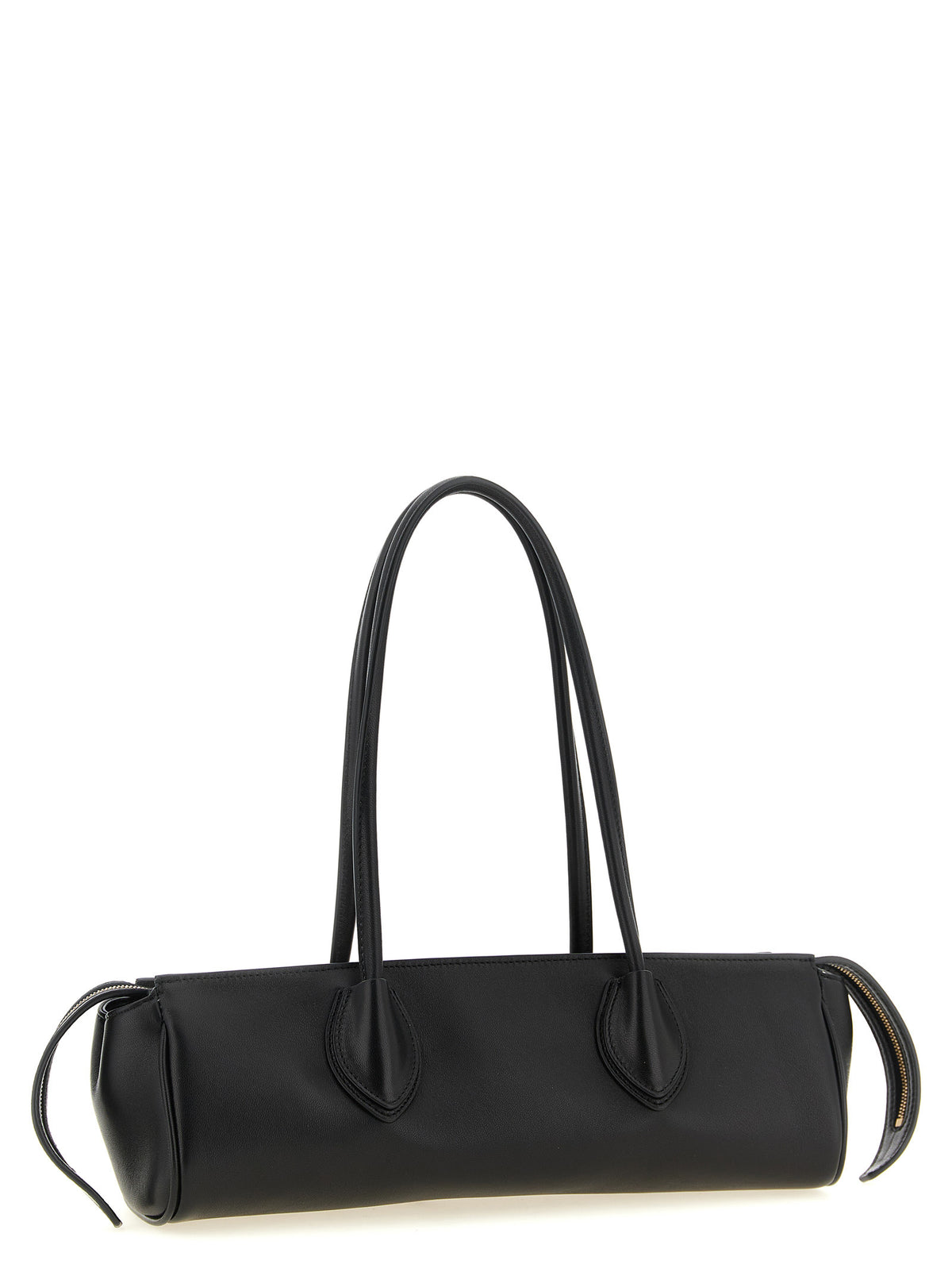 Elevate your style with the Khaite Black Lamb Leather Shoulder Bag, a masterpiece of Italian craftsmanship that embodies timeless luxury and sophistication.