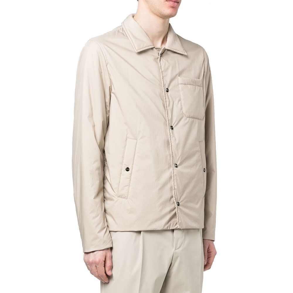 Herno Beige Polyamide Full-Length Jacket for Timeless Elegance