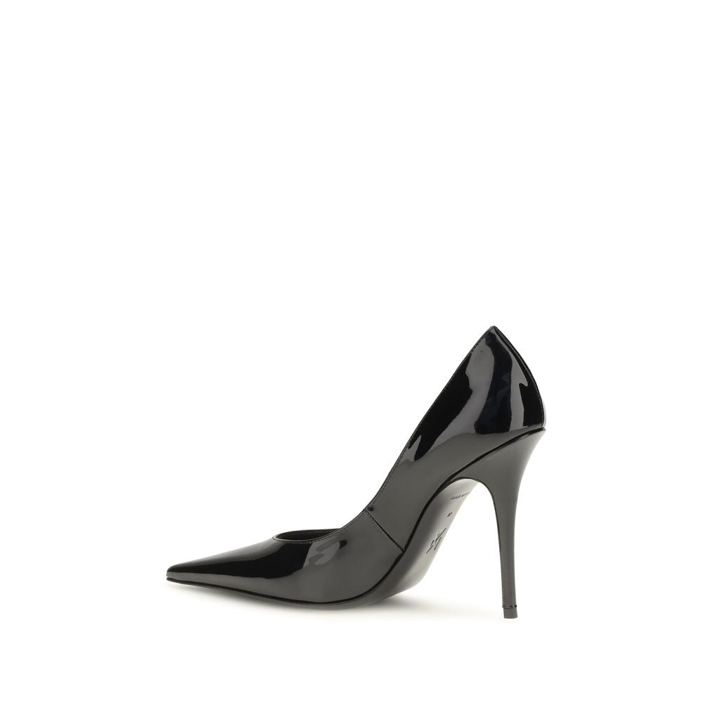 Amina Muaddi High Heel Pumps - Luxurious Black Calf Leather