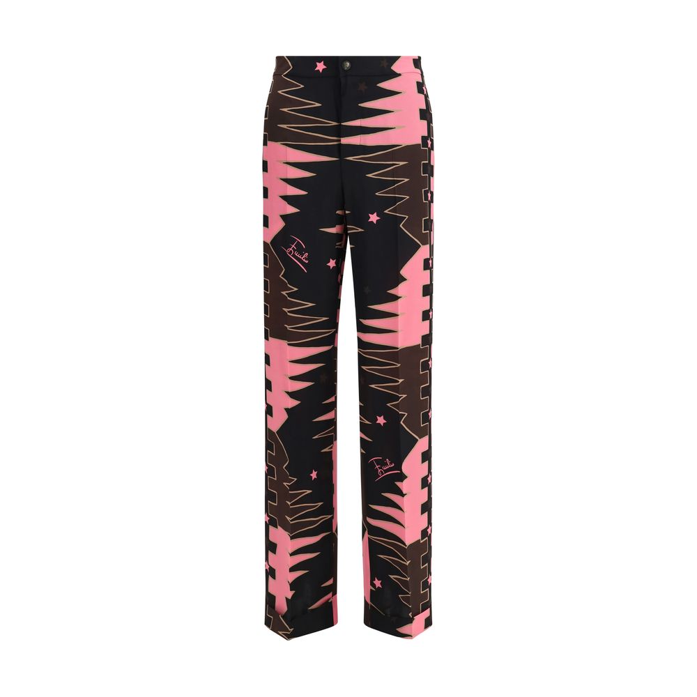 Emilio Pucci Multicolor Silk Casual Pants for Timeless Elegance