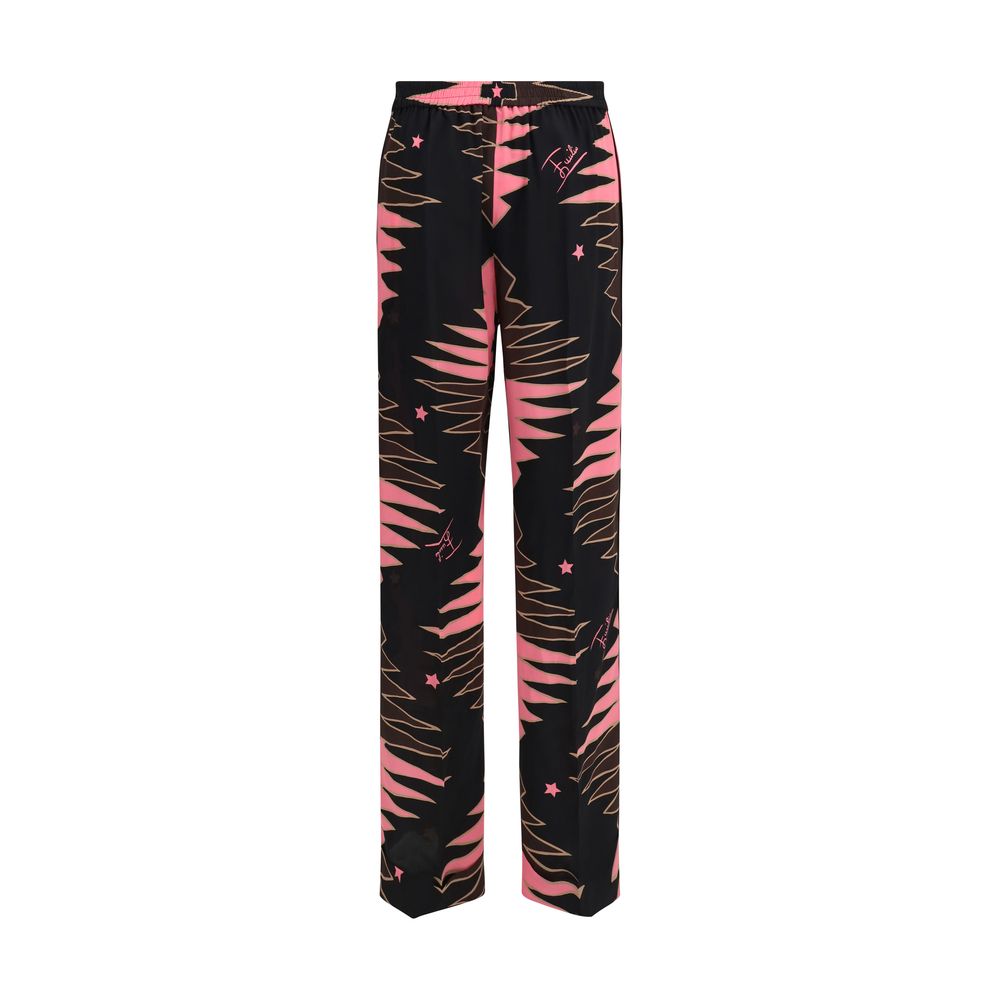 Emilio Pucci Multicolor Silk Casual Pants for Timeless Elegance