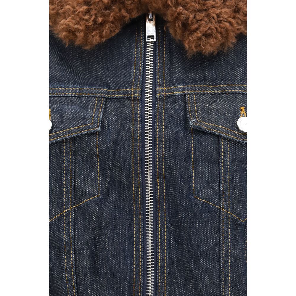 Ganni Blue Cotton Denim Jacket – Luxury Fashion Statement