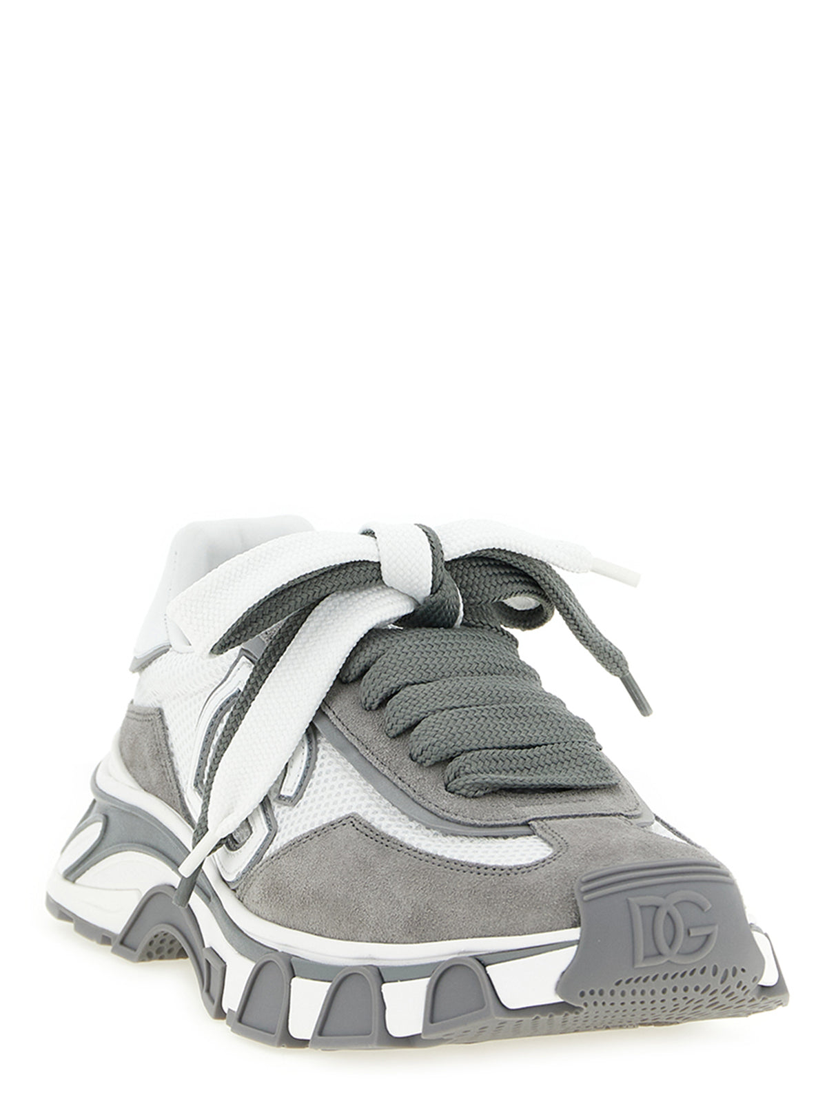 Dolce & Gabbana Gray Leather Athletic Sneakers for Timeless Elegance