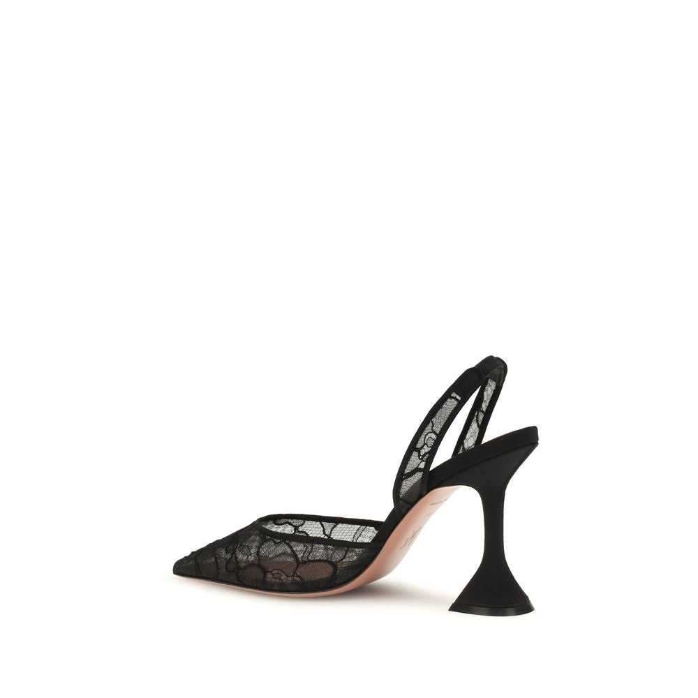 Amina Muaddi Stiletto Heel Sandals - Exquisite Lace Elegance
