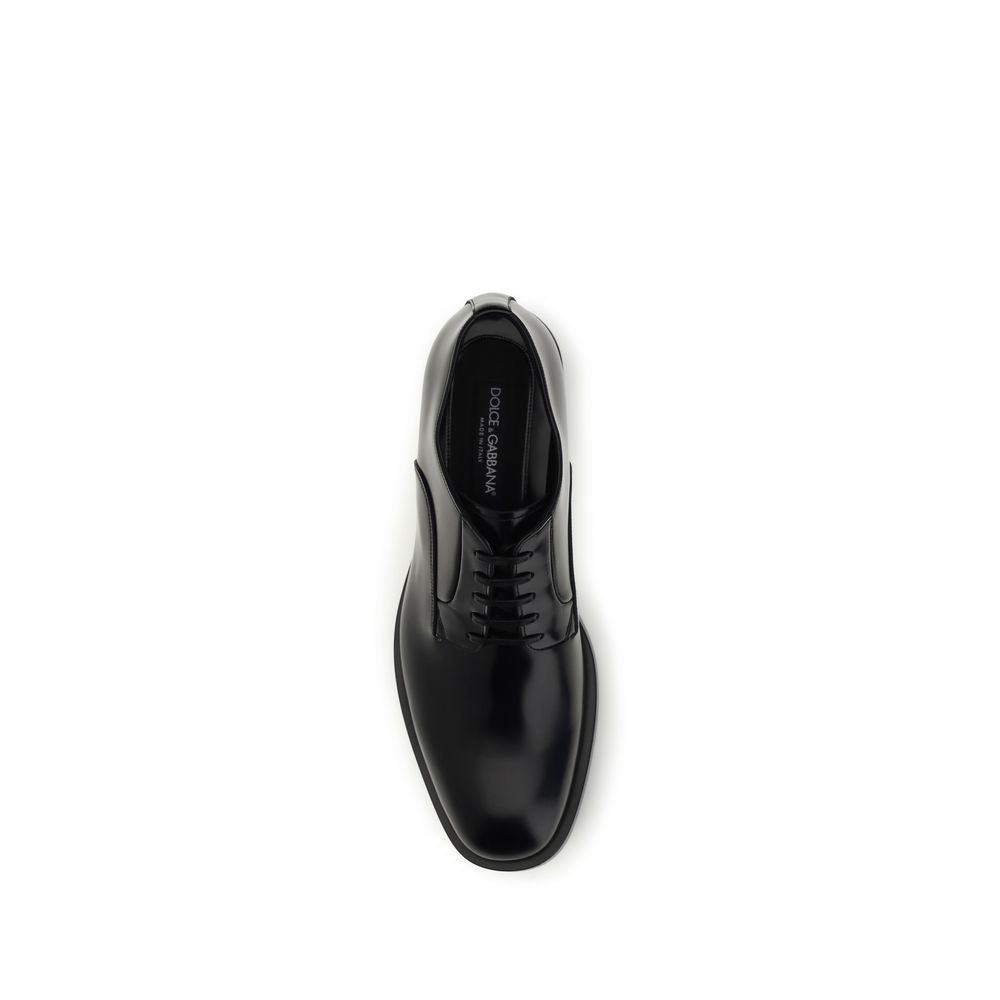 Dolce & Gabbana Black Calf Leather Oxfords for Timeless Elegance