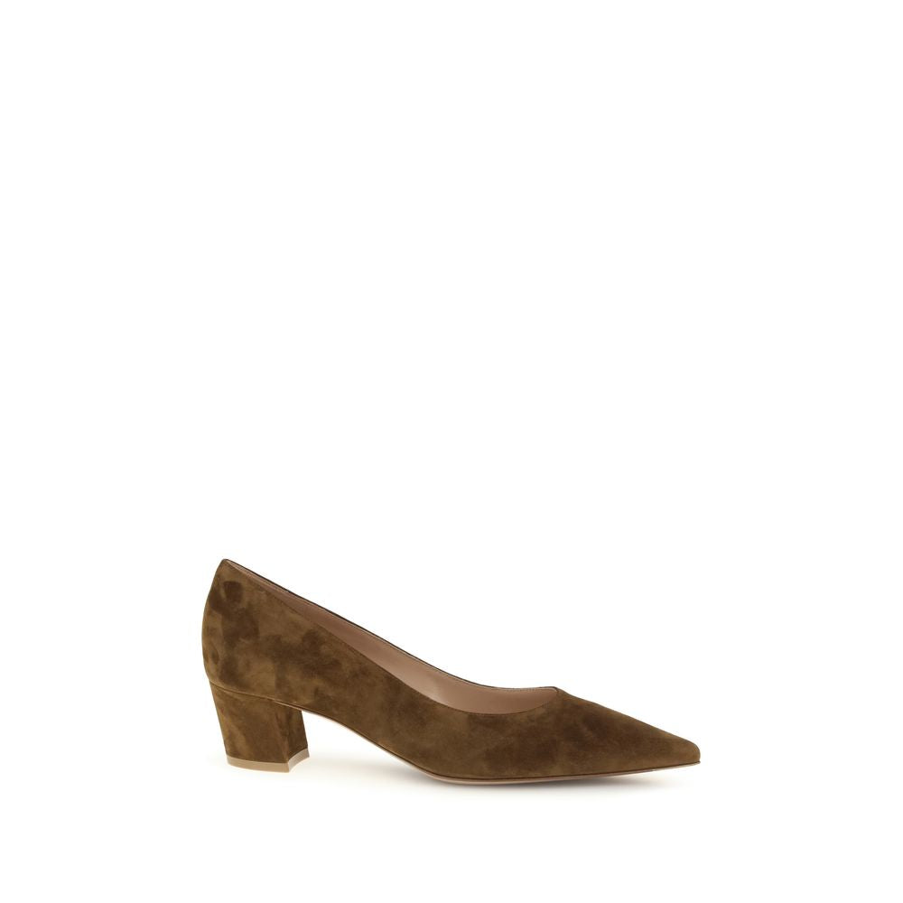 Gianvito Rossi Brown Suede Mid Heel Pumps for Timeless Elegance