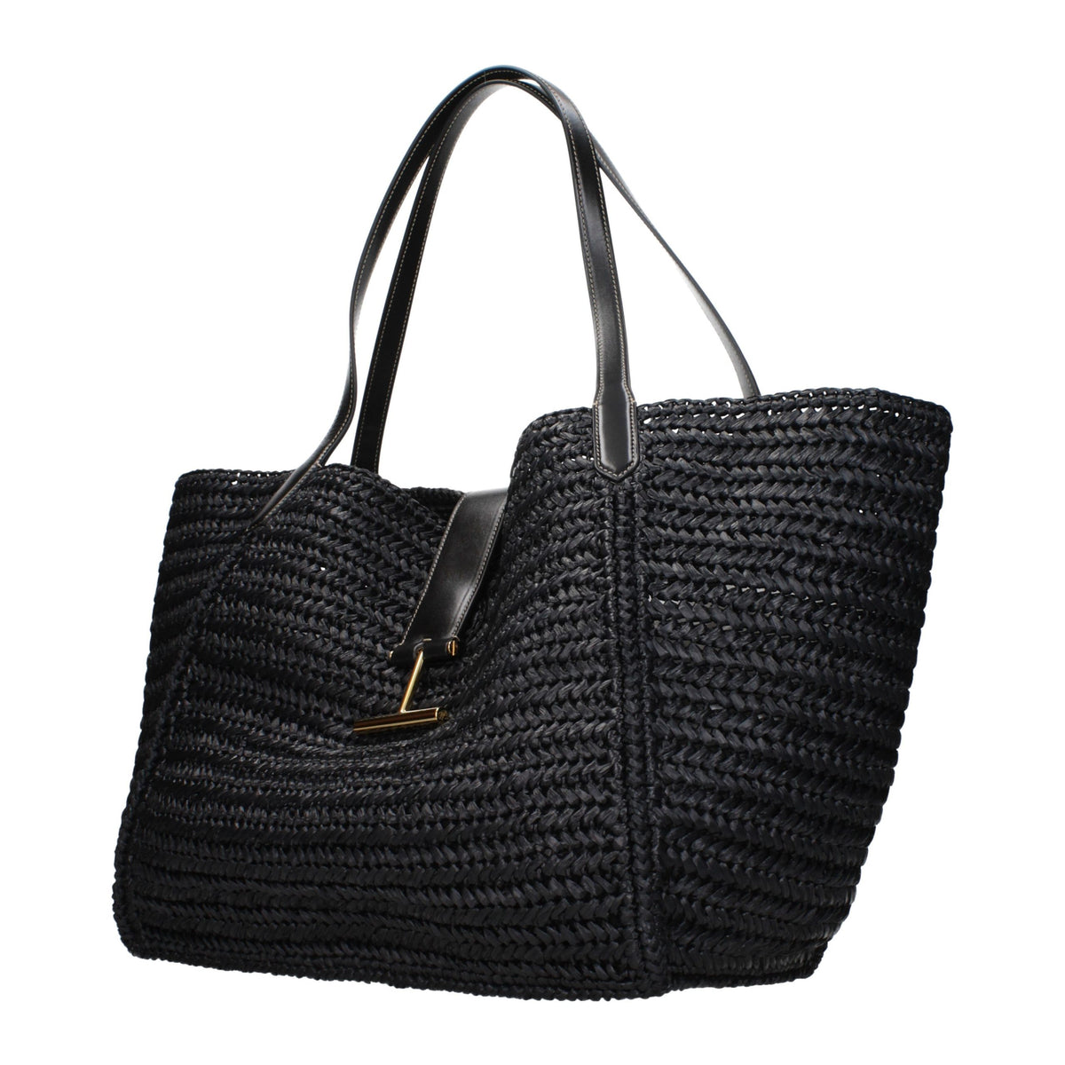 Tom Ford Black Raffia Shoulder Bag - Exquisite Luxury Craftsmanship