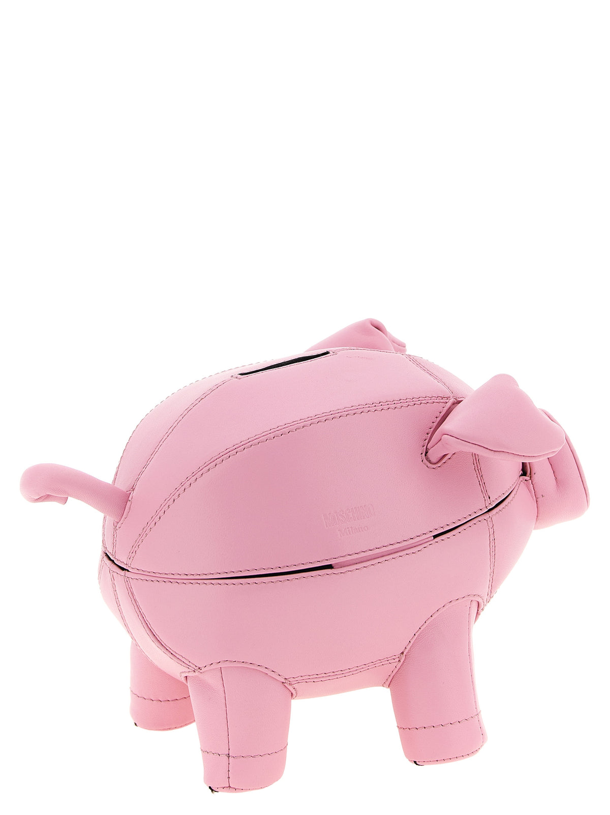 Moschino Piggy Bank Clutch Bag in Luxurious Pink Sheepskin