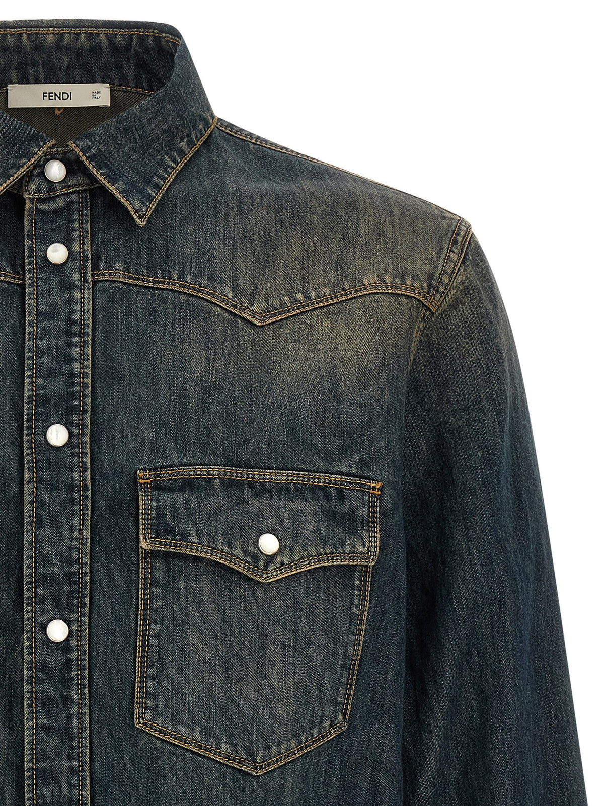 Fendi Blue Cotton Blouse - Timeless Luxury and Artisanal Elegance